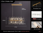 Rectangle Crystal Chandelier - Mid-century Art Deco Long Hanging Lamp