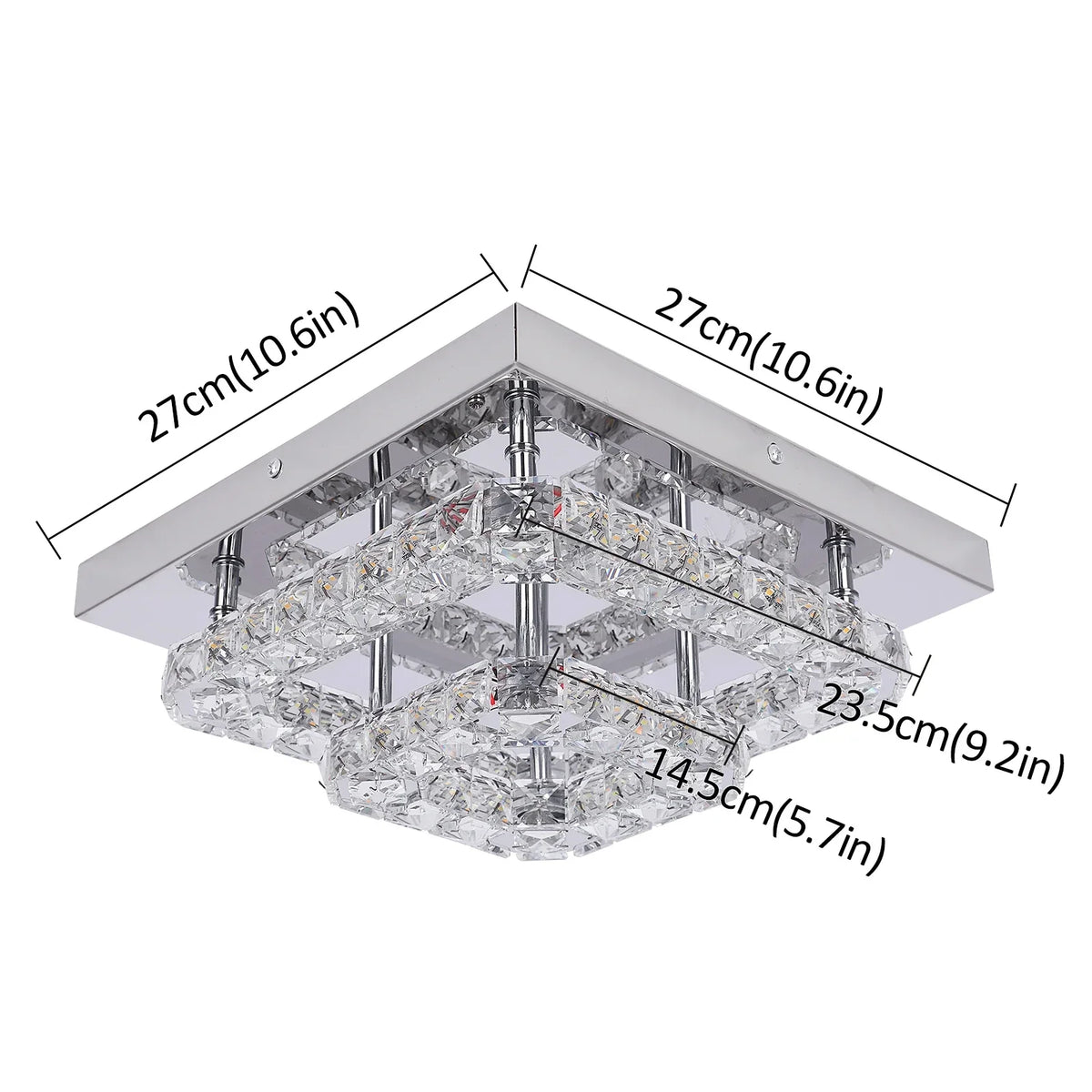 Crystal LED Flush Mount Ceiling Light for Kitchen Hallway - Modern Chandelier Fixture