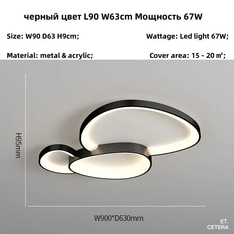LED Dimmable Ceiling Lamp for Modern Minimalist Home Decor