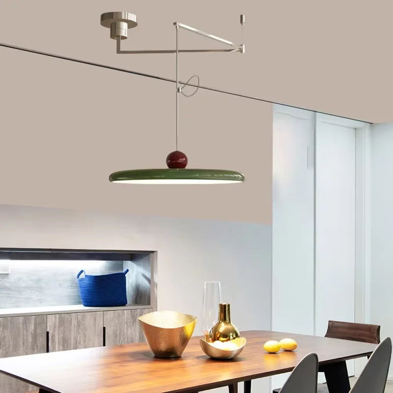 Cream Iron Art Chandelier LED Pendant Light for Bedroom Living Room