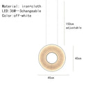 Dix Iris Pendant Light Fabric Round Ring Aesthetics Art Decor Light