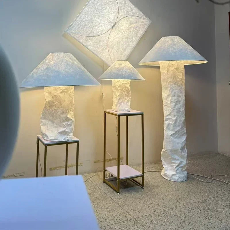 Nordic Wabi Sabi Dupont Paper LED Floor Lamp for Home Decor