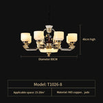 Copper Jade Duplex Chandelier: Chinese Villa Hall Lighting for Hotel Lobby & Living Room