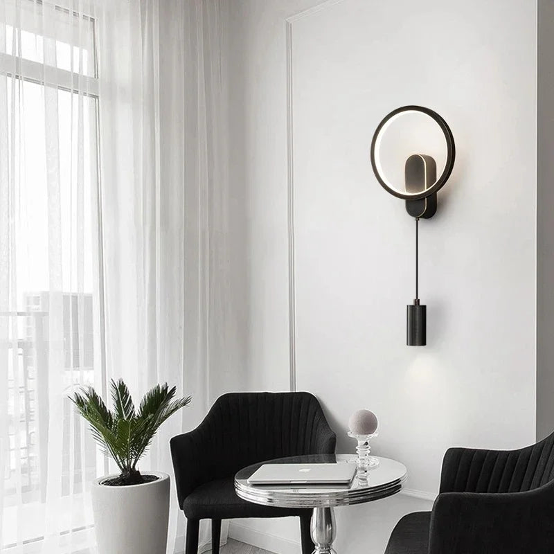 Modern Nordic LED Wall Sconce for Bedroom Decor - Black/Gold Wall Lamp
