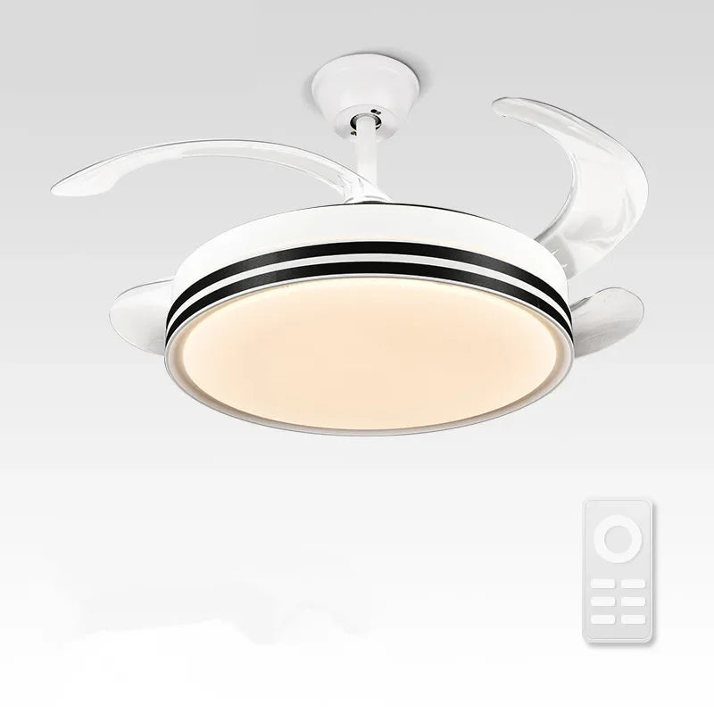 Modern LED Ceiling Fan with Retractable Blades and Remote Control