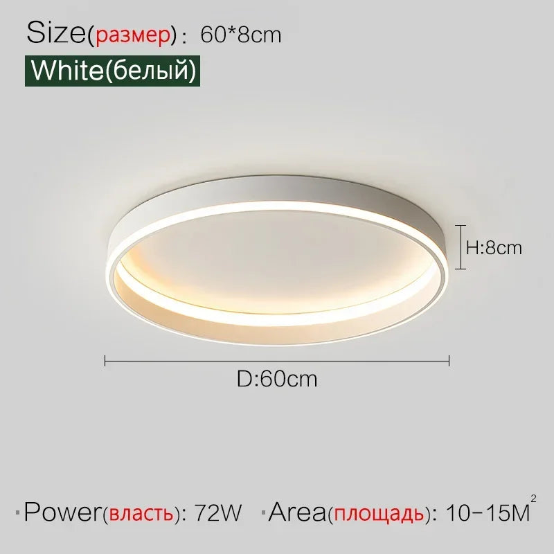 Minimalist Round LED Ceiling Light for Bedroom Loft Balcony - Dimmable Indoor Lighting