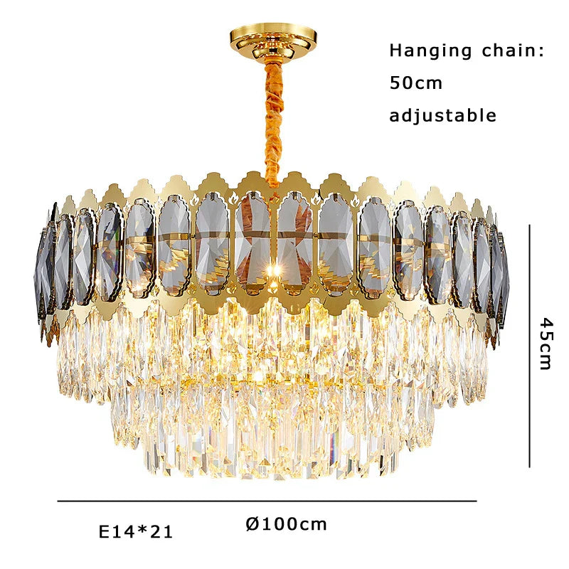 Crystal Ceiling Chandelier for Modern Living Room Decor