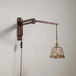 Modern LED Wall Lamp Wood Glass Nordic Bathroom Bedroom Living Room Light