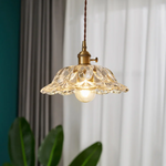 Japanese Style LED Pendant Lamp Copper Glass Hanging Light Fixtures