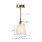 Afralia™ Green Brass Glass LED Pendant Light for Kitchen Cafe Bar Loft Decoration