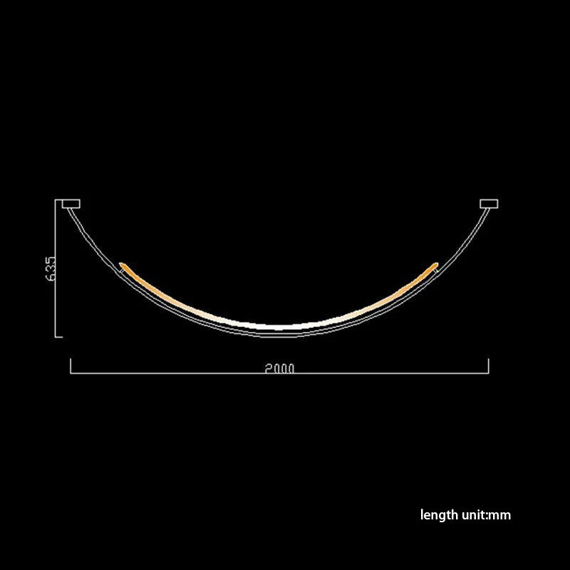 Long Curve Ceiling Chandelier for Modern Living Room and Villa Decor