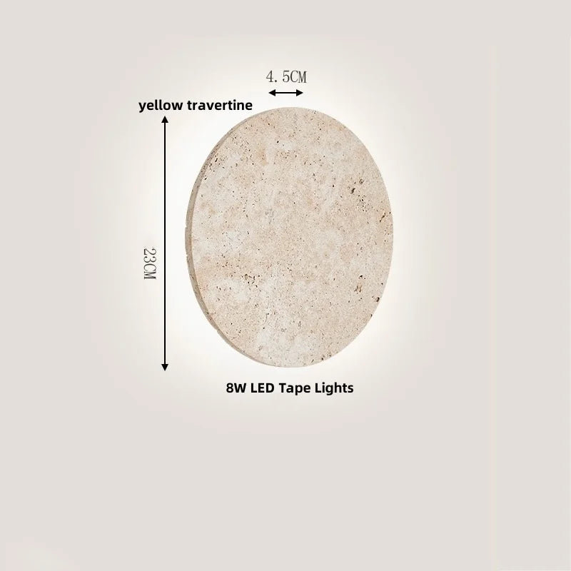 Yellow Travertine LED Wall Lights for Nordic Modern Home Decor