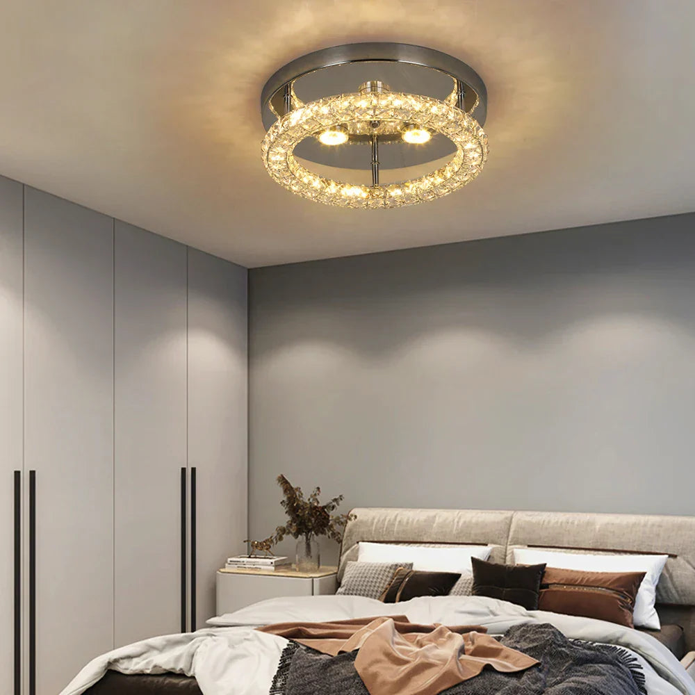 Crystal Ceiling Fan with LED Light and Remote Control