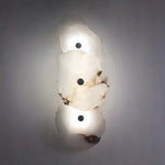 Ivory White Marble Copper LED Ceiling Light Luxury Modern Fixture