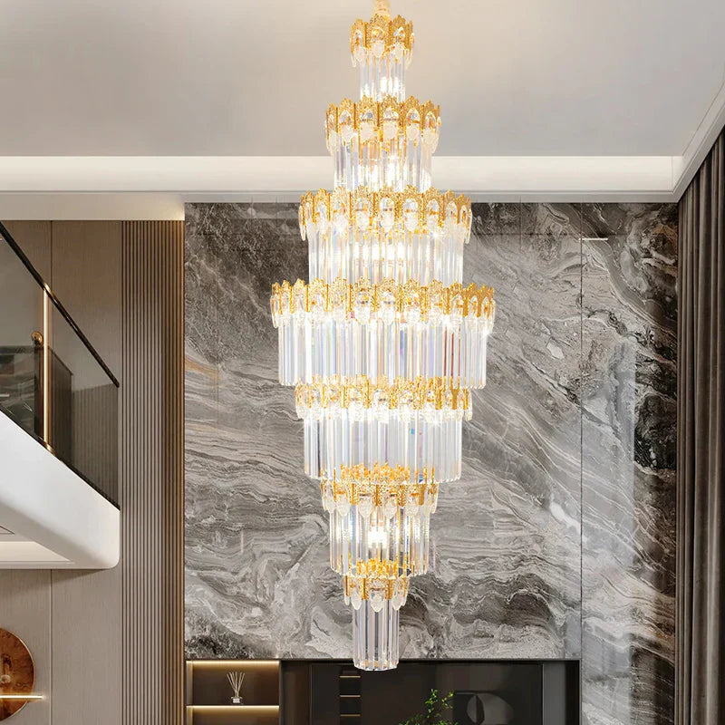 Crystal Staircase Chandelier: Luxurious European Style for Villa Living