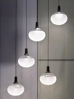 White Glass Chandelier Lighting Hanging Lamp for Dinning Room Staircase