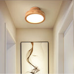 Circular Wood Ceiling Lamp LED Lighting for Living Room, Bedroom, Hallway, and Bathroom