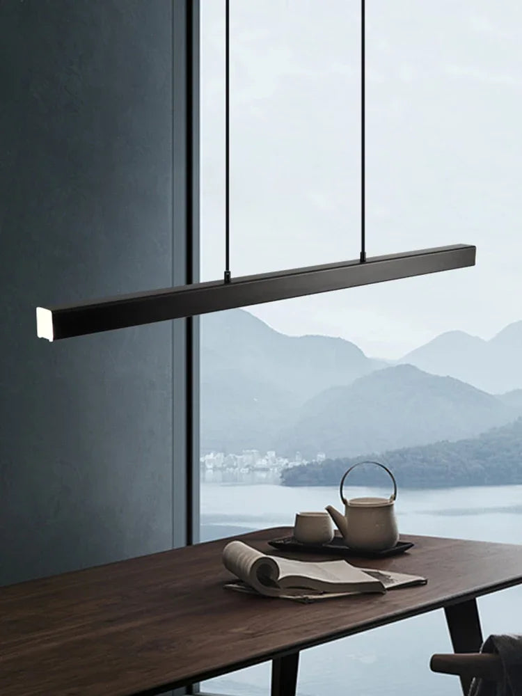 Modern Linear Dining Room Pendant Light - Nordic Suspension Kitchen Lamp