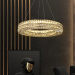 Crystal LED Pendant Light: Luxury Steel Hanging Lamp for Modern Foyer, Dining Room