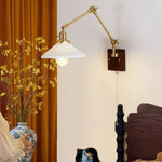 Rotatable Wood Ceramic LED Wall Sconce for Bedroom Study and Bar