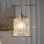 Nordic Walnut Wood LED Pendant Light Clear Glass Hang Lamp