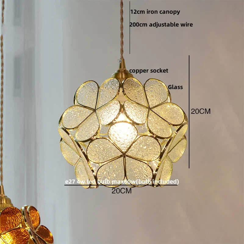 Glass Copper LED Pendant Lamp | Nordic Modern Luxury Hanging Light