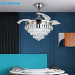 Crystal Ceiling Fan with LED Light and Remote Control