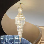 Light Luxury Rotating Crystal Chandelier for Villa Living Room