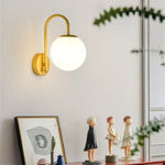 Glass Ball LED Wall Sconce for Bedroom Living Room, Nordic Style Wall Lighting Fixtures