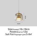 Glass Pendant Light: Nordic LED Hanging Lamp for Dining Room, Bedroom, Modern Decor