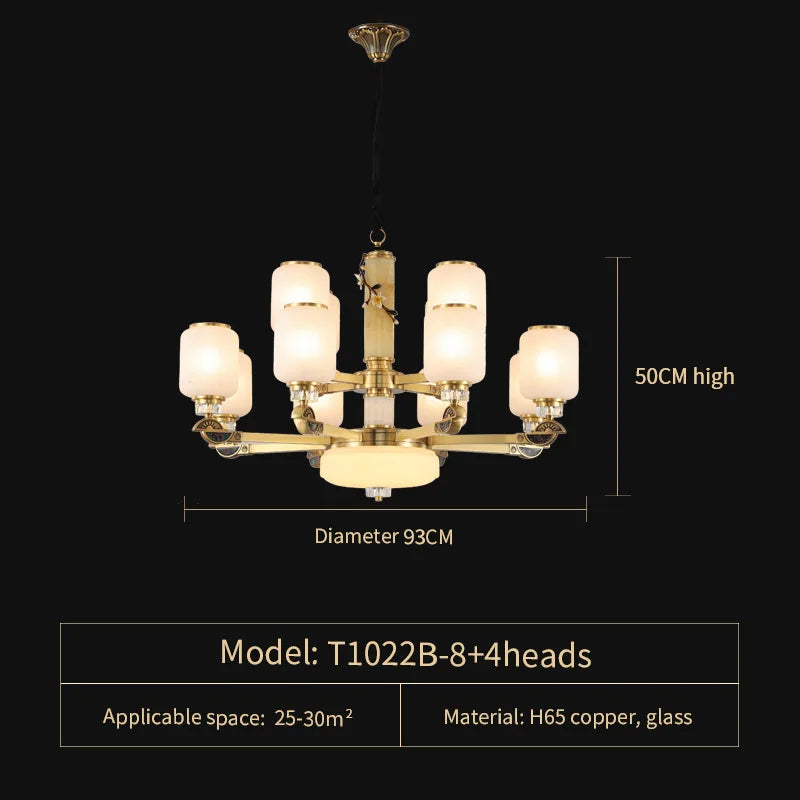 Luxe Jade Chandelier for Living Room, Villa, and Duplex Hall