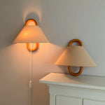 Wooden Wall Lamp: Retro Solid Wood LED Light for Bedroom Living Room
