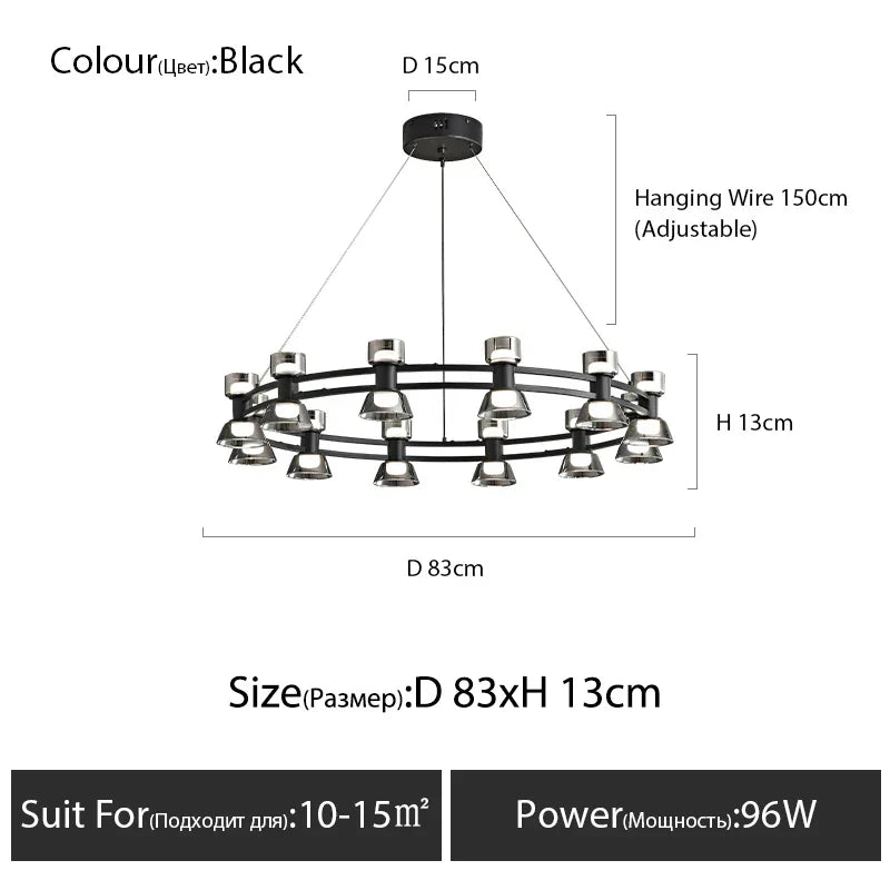Copper Ring Pendant Lamp for Modern Luxury Living Room, Bedroom, Restaurant, Bar & Home Decor.