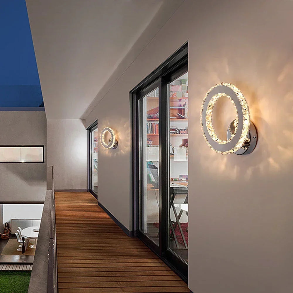Crystal Led Wall Sconce | Modern Minimalist Living Room Lighting