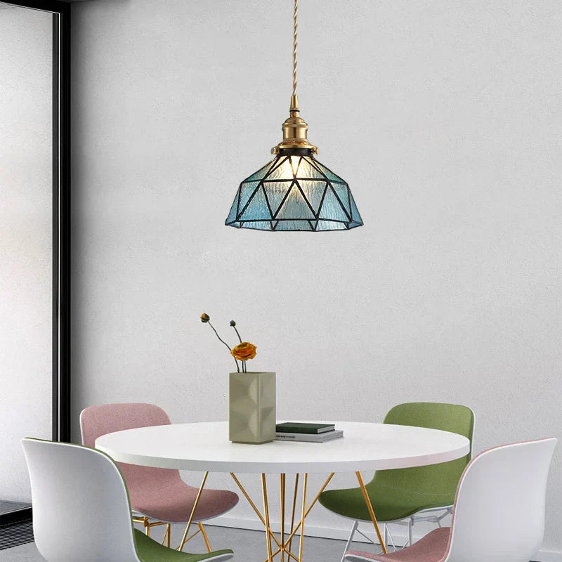 Afralia™ Blue Glass LED Pendant Light - Nordic Modern Hang Lamp
