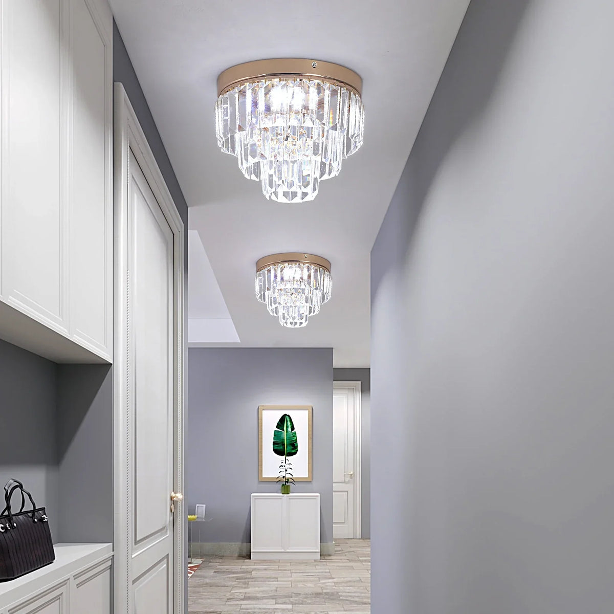 Crystal LED Ceiling Chandelier for Kitchen Island, Living Room, Dining Room Lighting