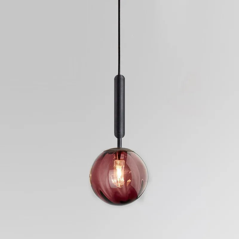 Glass Ball Pendant Lamp LED Hanging Light for Minimalist Living Room