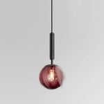 Glass Ball Pendant Lamp LED Hanging Light for Minimalist Living Room