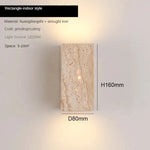 Retro Stone Wall Lamp: Japandi Long Sconces for Cozy Living Spaces