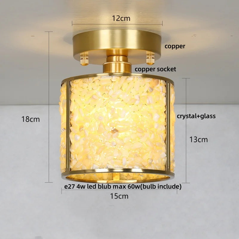 Column Glass Crystal Ceiling Light for Nordic Modern Home Decor