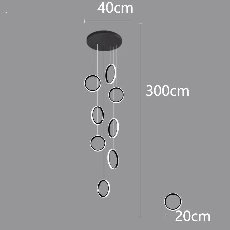 Nordic Stair Chandelier Living Room Dining Pendant Lights Ceiling Indoor Lighting