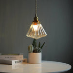 Clear Glass Copper LED Pendant Lamp for Home Decor and Lighting