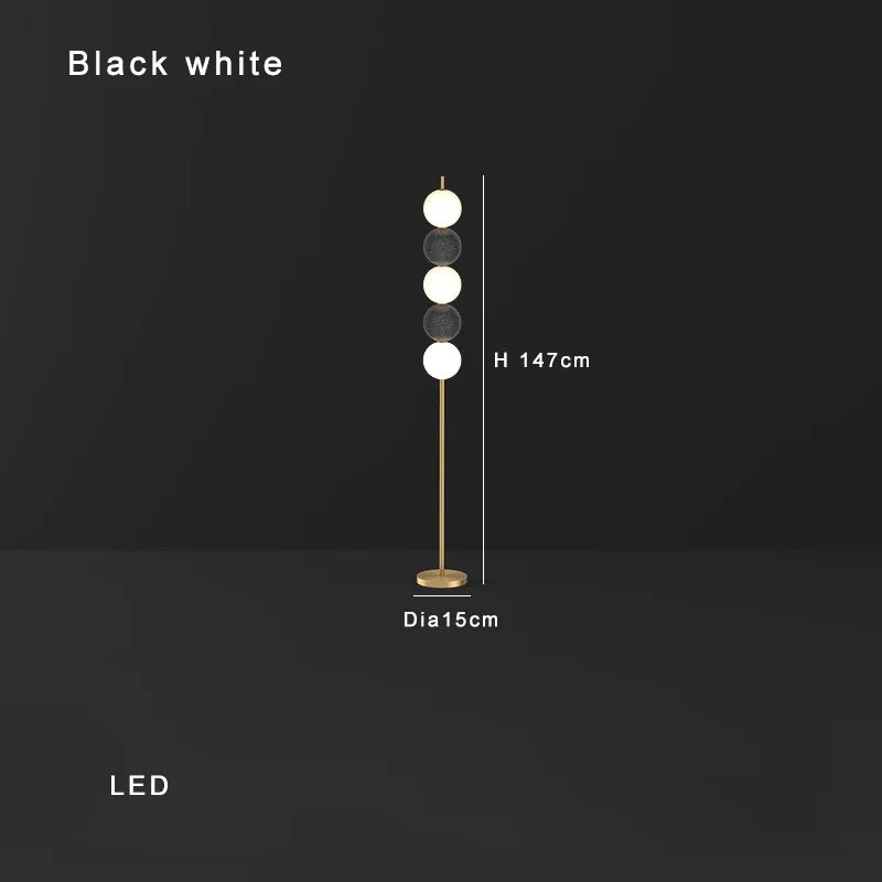 Brass Floor Lamp for Living Room & Bedside Decor