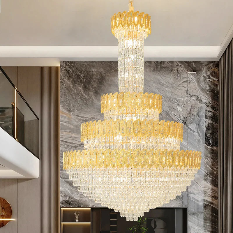 Postmodern Crystal Chandelier for Luxury Living Room and Hotel Lobby