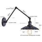 Gold Industrial LED Wall Lamp with Pull Chain Switch for Home Decor