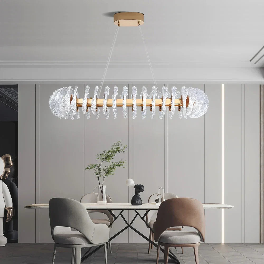 Coral Flower Crystal Chandelier: Modern Luxury LED Pendant Lighting for Home