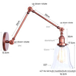 Vintage Loft LED Wall Light - Industrial Glass Iron Lamp