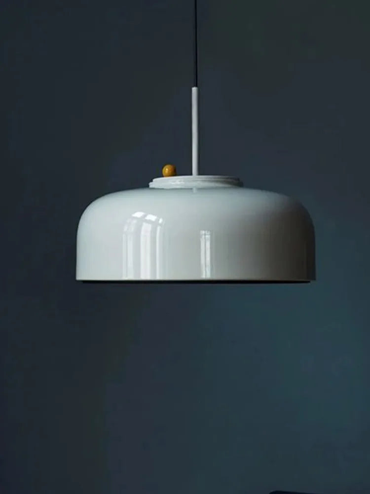 Seated Podgy Pendant Lamps: Nordic Yellow Minimalist Unique Lighting for Dining Room