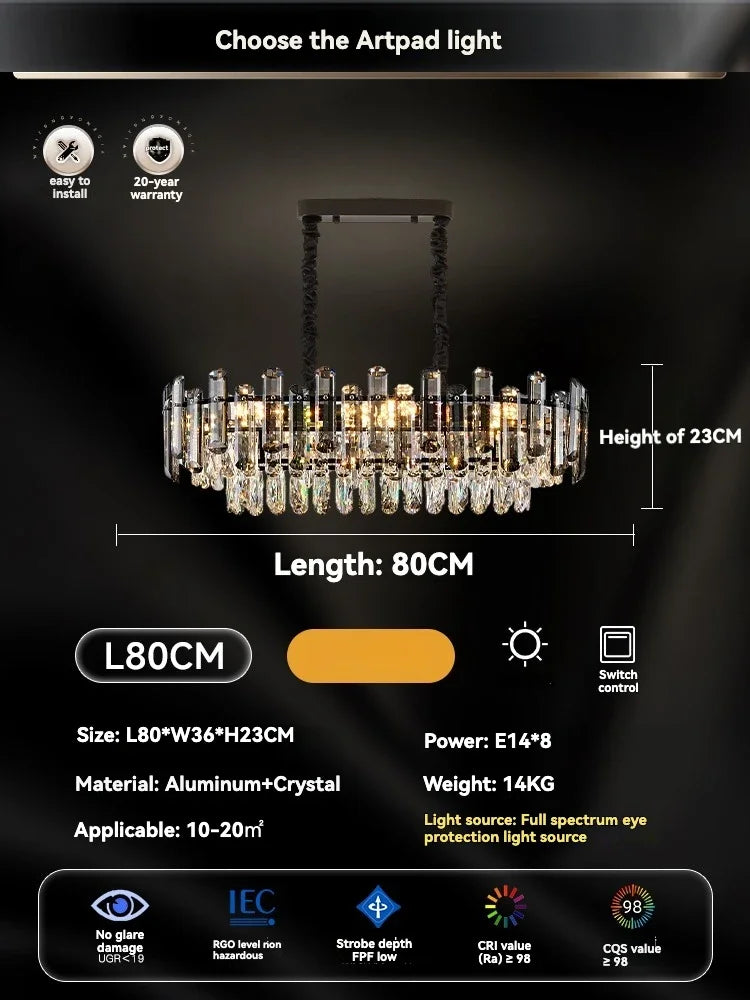 Gold Crystal Ceiling Chandelier: Luxury Modern LED Pendant for Home Décor
