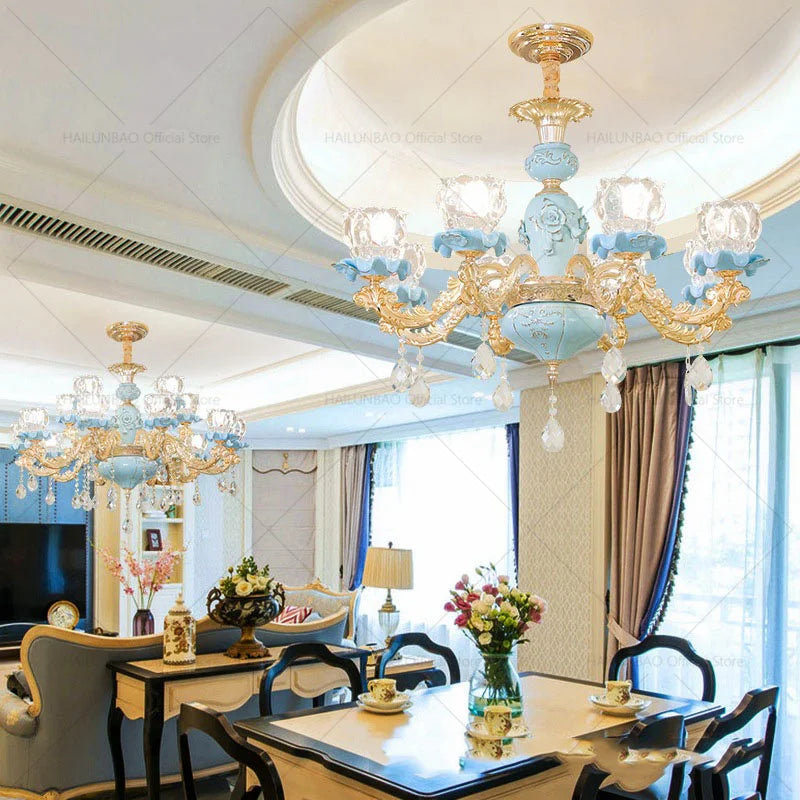 Modern Crystal Chandelier for Living Room Dining French Luxury Bedroom